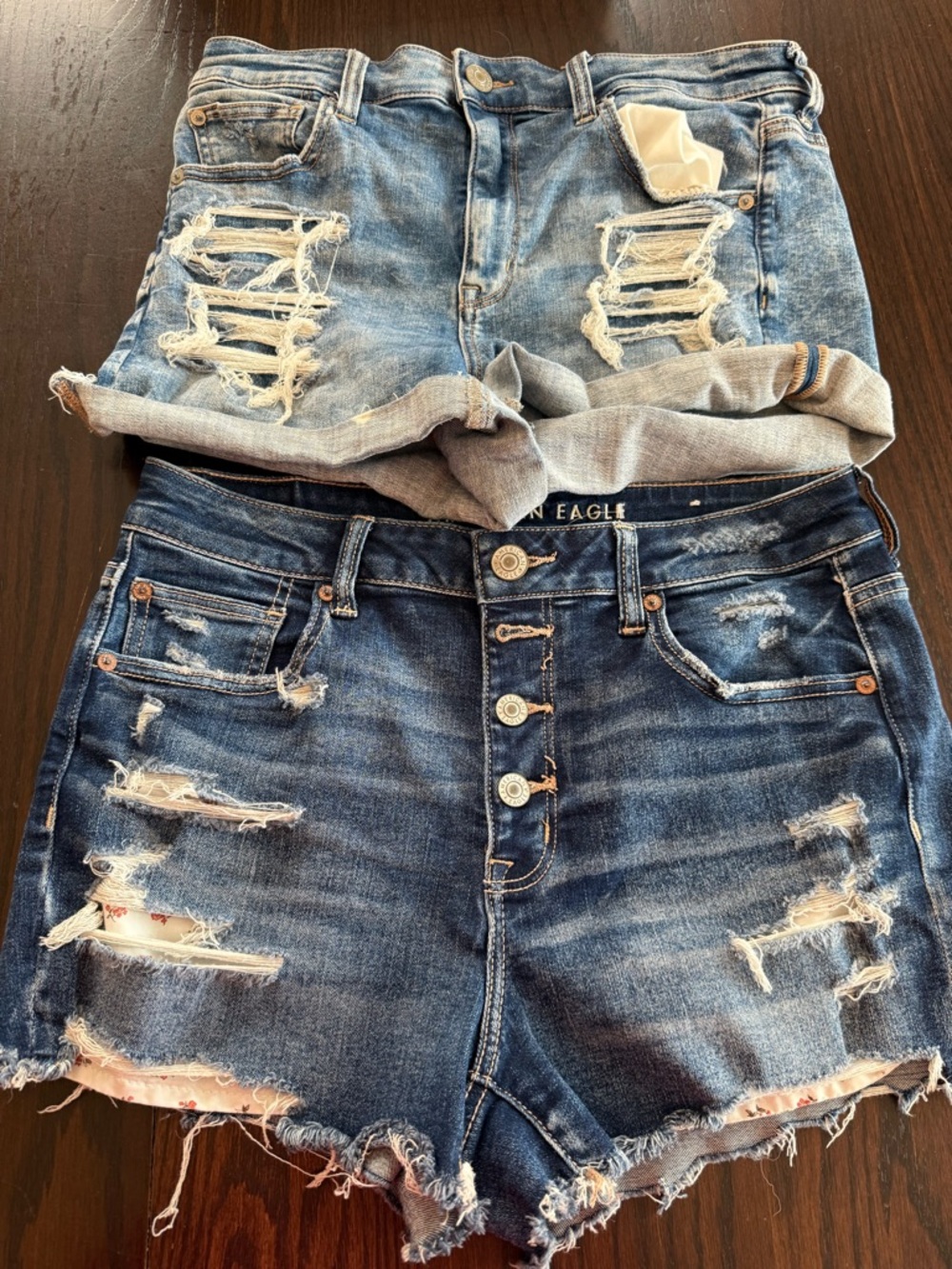 American Eagle Shorts Bundle Size 12 High Rise Distressed Button Fly (2 Pair)
